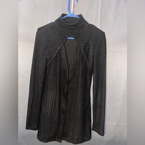 SHEIN Charcoal Ribbed Knit Top